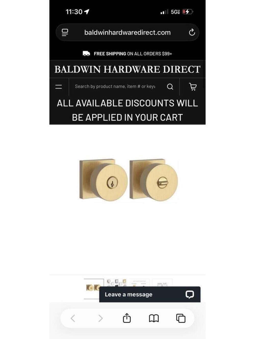 New in box Baldwin Reserve Contemporary Keyed Entry Knob Set Lifetime Satin